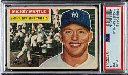 1956 Topps #135 Mickey Mantle Gray Back PSA POOR 1