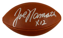 Joe Namath Signed Football with "x12" Inscription