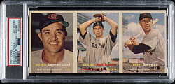 1957 Topps Salesman-Sample Three-Card Advertising Panel with Don Drysdale Rookie on Back PSA Authentic