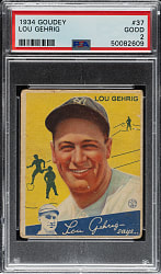 1934 R320 Goudey #37 Lou Gehrig PSA GOOD 2