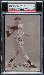 1939-1946 W462 Salutation Exhibits Ted Williams #9 Not Showing Variation PSA VG 3