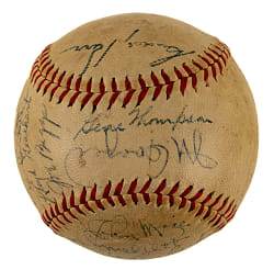 1947 New York Giants Team-Signed Baseball with Johnny Mize and Ernie Lombardi - JSA