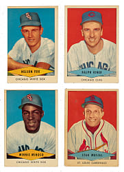 1954 Red Heart Dog Food Hall of Fame Collection (4): Minnie Minoso, Stan Musial, Ralph Kiner, and Nelson Fox