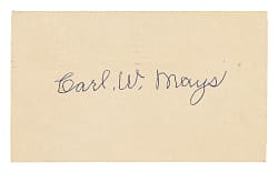 1957 Carl Mays Signed Government Postcard - JSA