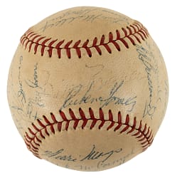 1957 New York Giants Team-Signed Baseball with Willie Mays - JSA