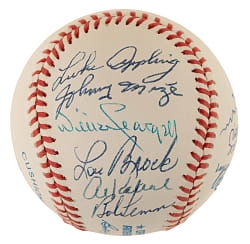 Hall of Fame Multi-Signed Baseball with Willie Stargell, Lou Brock, and Al Kaline - JSA