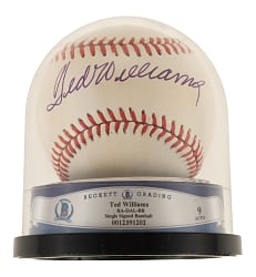 Ted Williams Single-Signed Baseball Beckett MINT 9