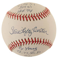 Steve "Lefty" Carlton Single-Signed Limited-Edition Baseball with Multiple Inscriptions - Beckett