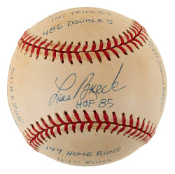 Lou Brock Single-Signed Limited-Edition Stat Baseball - JSA