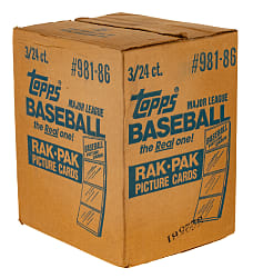1986 Topps Factory-Sealed Unopened Rack Case (3 Boxes, 72 Packs)