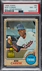 1968 Topps #80 Rod Carew PSA NM-MT 8