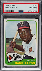 1965 Topps #170 Hank Aaron PSA NM-MT 8
