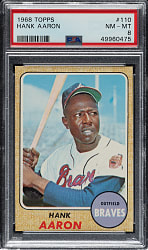 1968 Topps #110 Hank Aaron PSA NM-MT 8