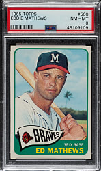 1965 Topps #500 Eddie Mathews PSA NM-MT 8