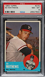 1963 Topps #275 Ed Mathews PSA NM-MT 8