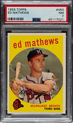 1959 Topps #450 Ed Mathews PSA NM 7