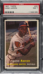1957 Topps #20 Hank Aaron PSA NM 7
