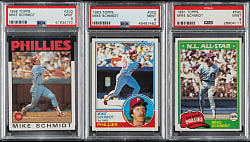 1981 to 1986 Topps Mike Schmidt PSA MINT 9 Trio