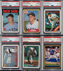 1986 to 1998 Topps Roger Clemens PSA-Graded Collection (6)