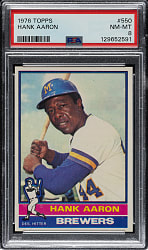 1976 Topps #550 Hank Aaron PSA NM-MT 8