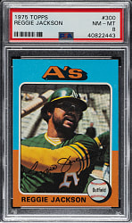 1975 Topps #300 Reggie Jackson PSA NM-MT 8