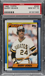 1990 Topps #220 Barry Bonds PSA GEM MINT 10