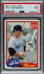 1981 Topps Coca-Cola #11 Carl Yastrzemski PSA MINT 9