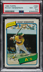 1980 Topps #482 Rickey Henderson Rookie PSA NM-MT+ 8.5