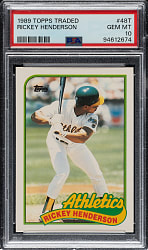 1989 Topps Traded #48T Rickey Henderson PSA GEM MINT 10