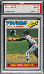 1977 Topps #120 Rod Carew PSA MINT 9