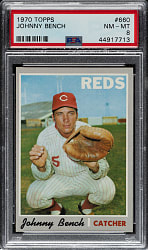 1970 Topps #660 Johnny Bench PSA NM-MT 8