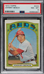 1972 Topps #433 Johnny Bench PSA NM-MT 8