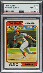 1974 Topps #10 Johnny Bench PSA NM-MT 8