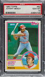1983 Topps #60 Johnny Bench PSA GEM MINT 10