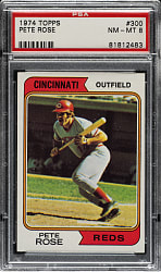 1974 Topps #300 Pete Rose PSA NM-MT 8