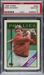 1988 Topps #600 Mike Schmidt PSA GEM MINT 10