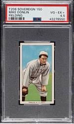 1909-1911 T206 White Border Mike Donlin Fielding PSA VG-EX+ 4.5 - Sovereign 150 Back