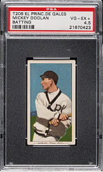 1909-1911 T206 White Border Mickey Doolan Batting PSA VG-EX+ 4.5 - El Principe de Gales Back