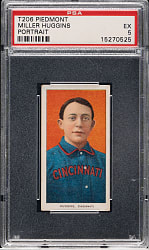 1909-1911 T206 White Border Miller Huggins Portrait PSA EX 5