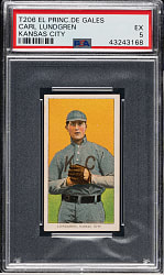 1909-1911 T206 White Border Carl Lundgren Kansas City PSA EX 5 - El Principe de Gales Back