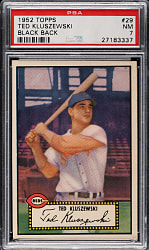 1952 Topps #29 Ted Kluszewski Black Back PSA NM 7