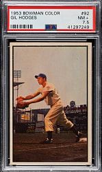 1953 Bowman Color #92 Gil Hodges PSA NM+ 7.5
