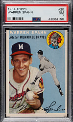 1954 Topps #20 Warren Spahn PSA NM 7