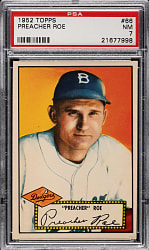 1952 Topps #66 Preacher Roe PSA NM 7