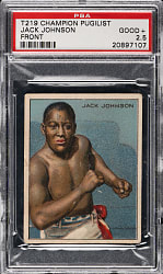 1910 T219 Champion Pugilists Jack Johnson Front View PSA GOOD+ 2.5