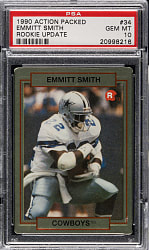 1990 Action Packed Football Rookie Update #34 Emmitt Smith PSA GEM MINT 10