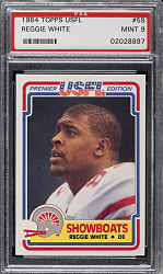 1984 Topps USFL Football #58 Reggie White Rookie PSA MINT 9