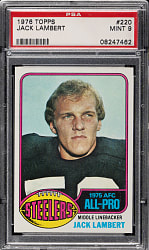 1976 Topps Football #220 Jack Lambert Rookie PSA MINT 9