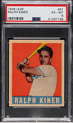 1948-1949 Leaf #91 Ralph Kiner Rookie PSA EX-MT 6