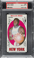 1969-1970 Topps Basketball #60 Willis Reed Rookie PSA NM-MT 8